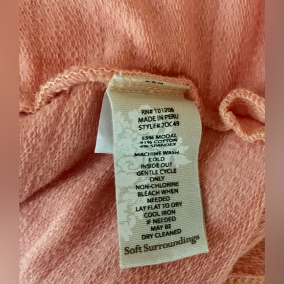 Soft Surroundings Coral Soft Sweatshirt - SZ L - Picture 6 of 6